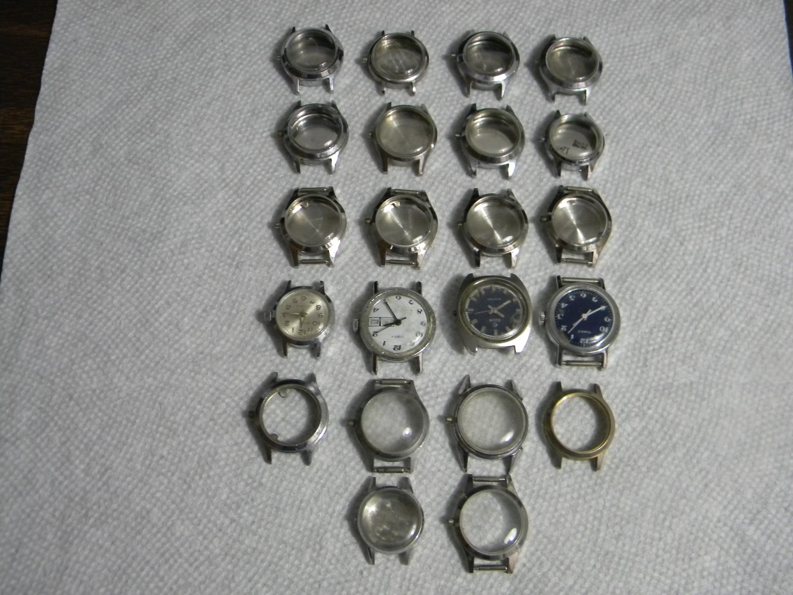 Lot of Ladies Mostly Stainless Steel Wrist Watch Cases Watches and Partial Cases