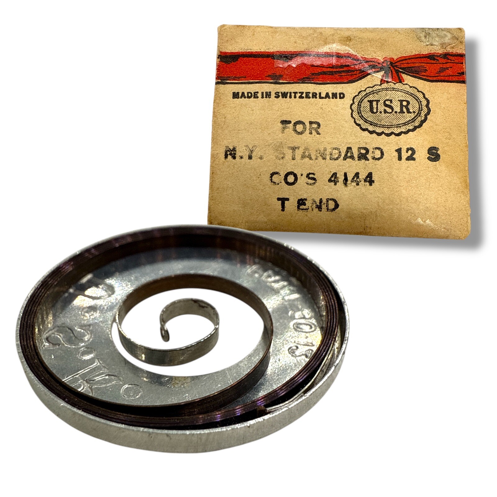 NY Standard 4144 Mainspring Pocket Watch Part 12s T End U.S.R. VTG NOS Read!