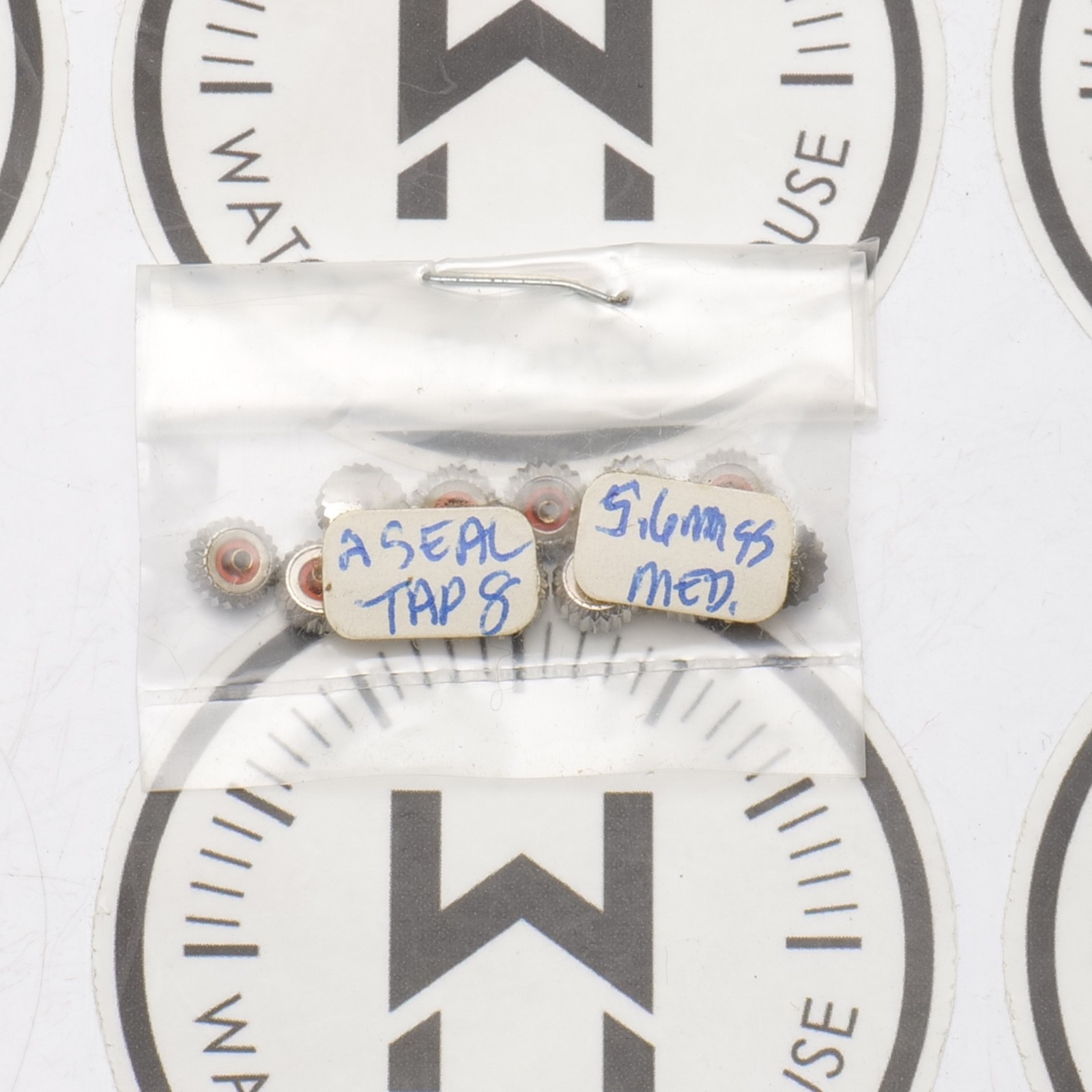 NOS Watch Crown Lot 12 SS Silver Tone 5.6mm Tap 8 Medium Post O Ring (G3D15)