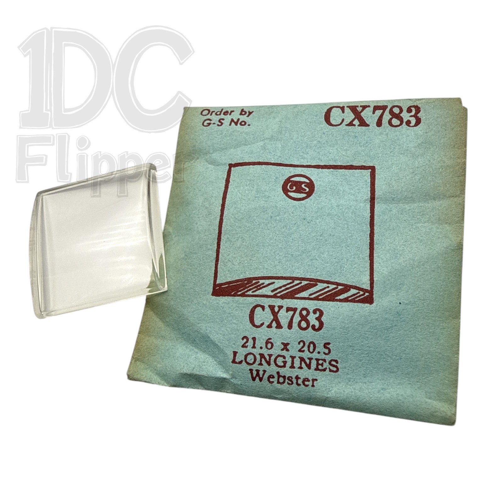Longines Rectangle Crystal G-S CX783 21.6 x 20.5 NOS Fits Longines Webster Watch