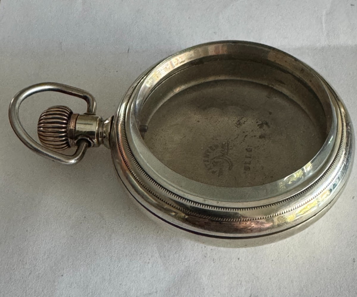 VINTAGE 18 SIZE CRESCENT SWINGOUT STYLE POCKET WATCH CASE PENDANT & LEVER SET