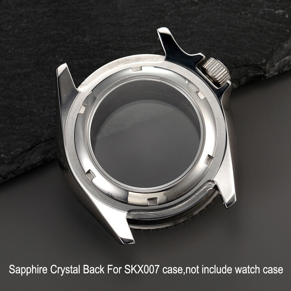 33mm Transparent Sapphire Glass Case Back Cover For Seiko SKX007 SKX009 SKX173/