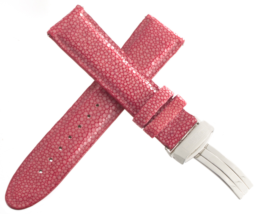 Genuine JoJo, JoJino Unisex 22mm Red Stingray Leather Watch Strap W/ Buckle