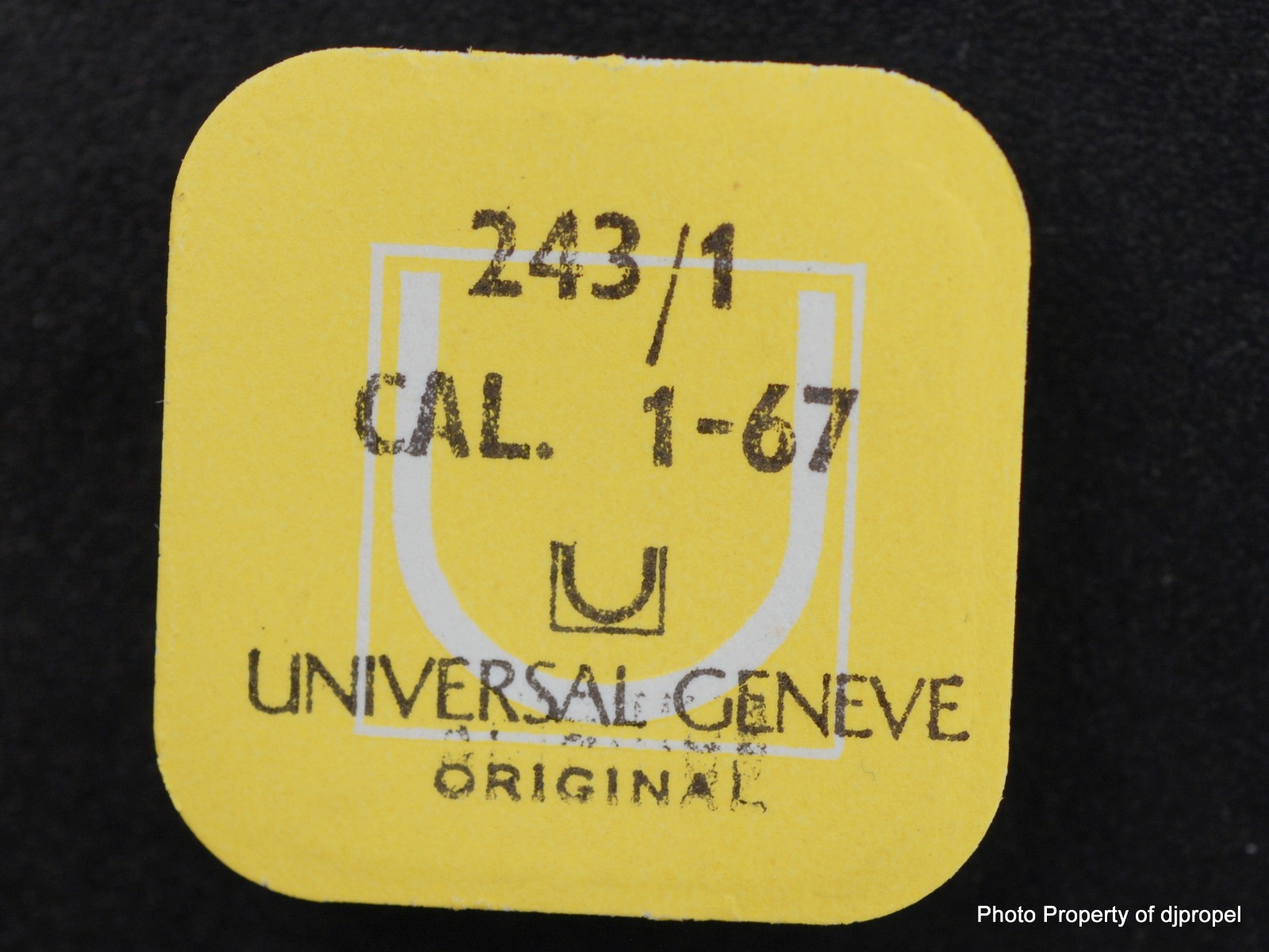 Vintage Universal Geneve Cal 1-67C Cannon Pinion Part #243/1