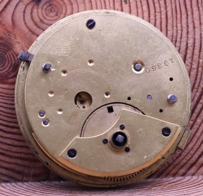VICTORIAN KEYWIND POCKET WATCH MOVEMENT #19360 43.2mm FOR REPAIR (KL)
