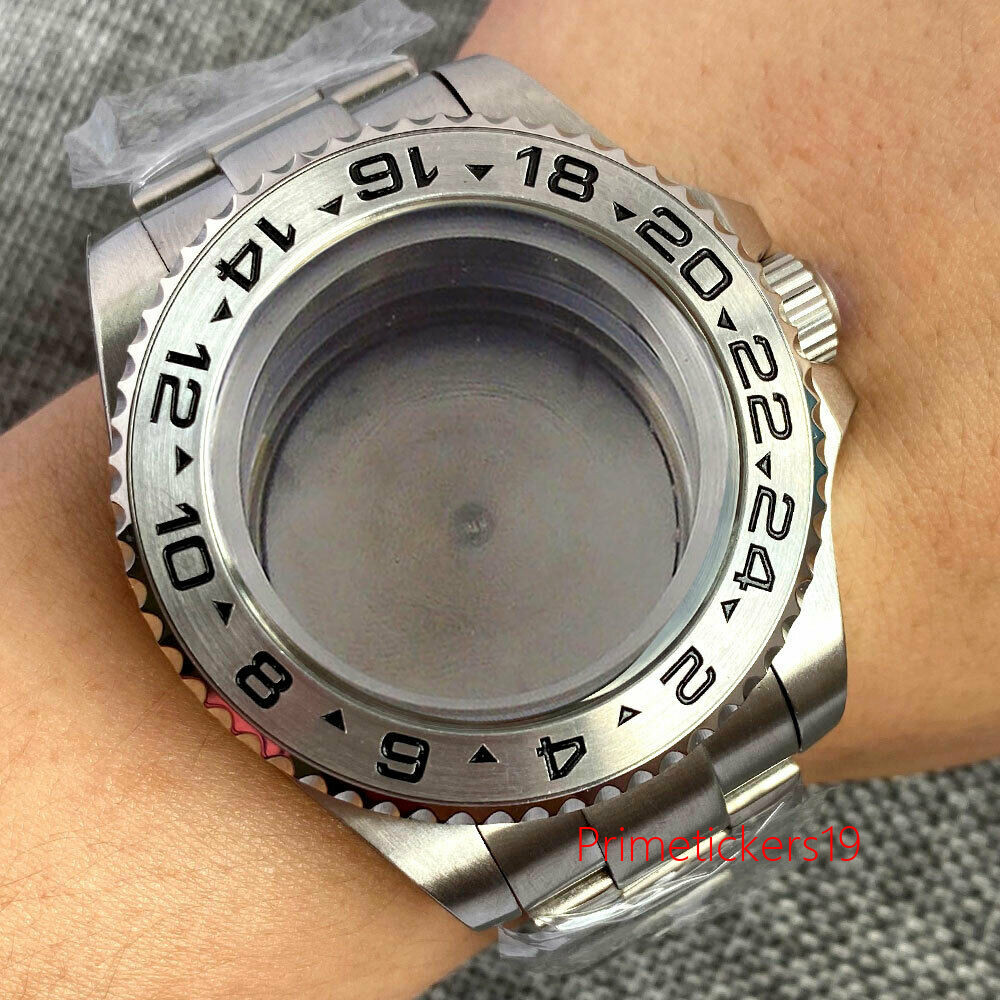 43mm Watch Case Steel Band Fit NH35 NH36 ETA2836 PT5000 Miyota82 Screwdown Crown