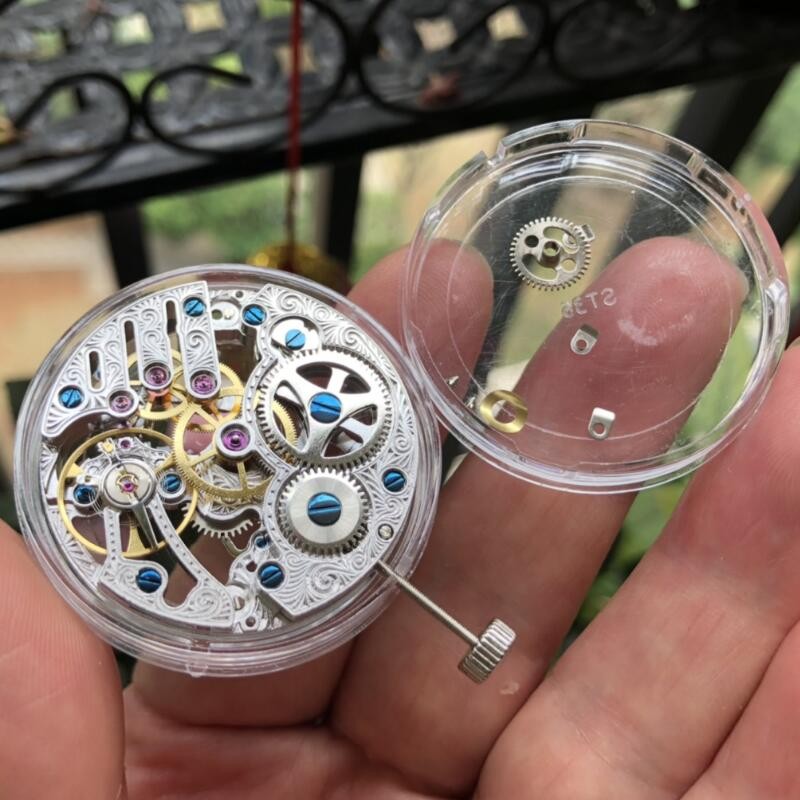 ST3600SK Movement Skeleton Hollow Manual Winding Repair For ETA6497 Movement
