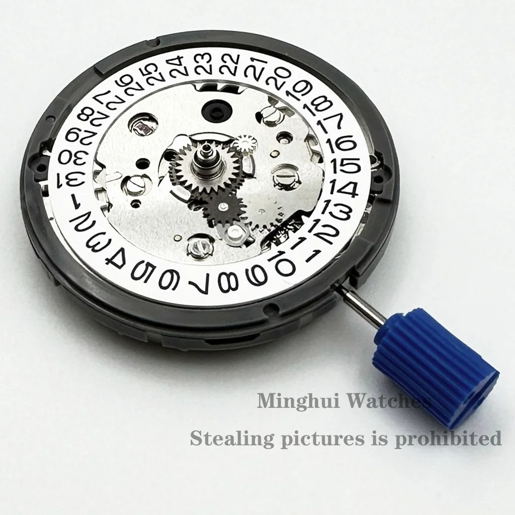 White Calendar 24 Jewels High Accuracy NH34 Mechanical Movement Winding NH34 Aut