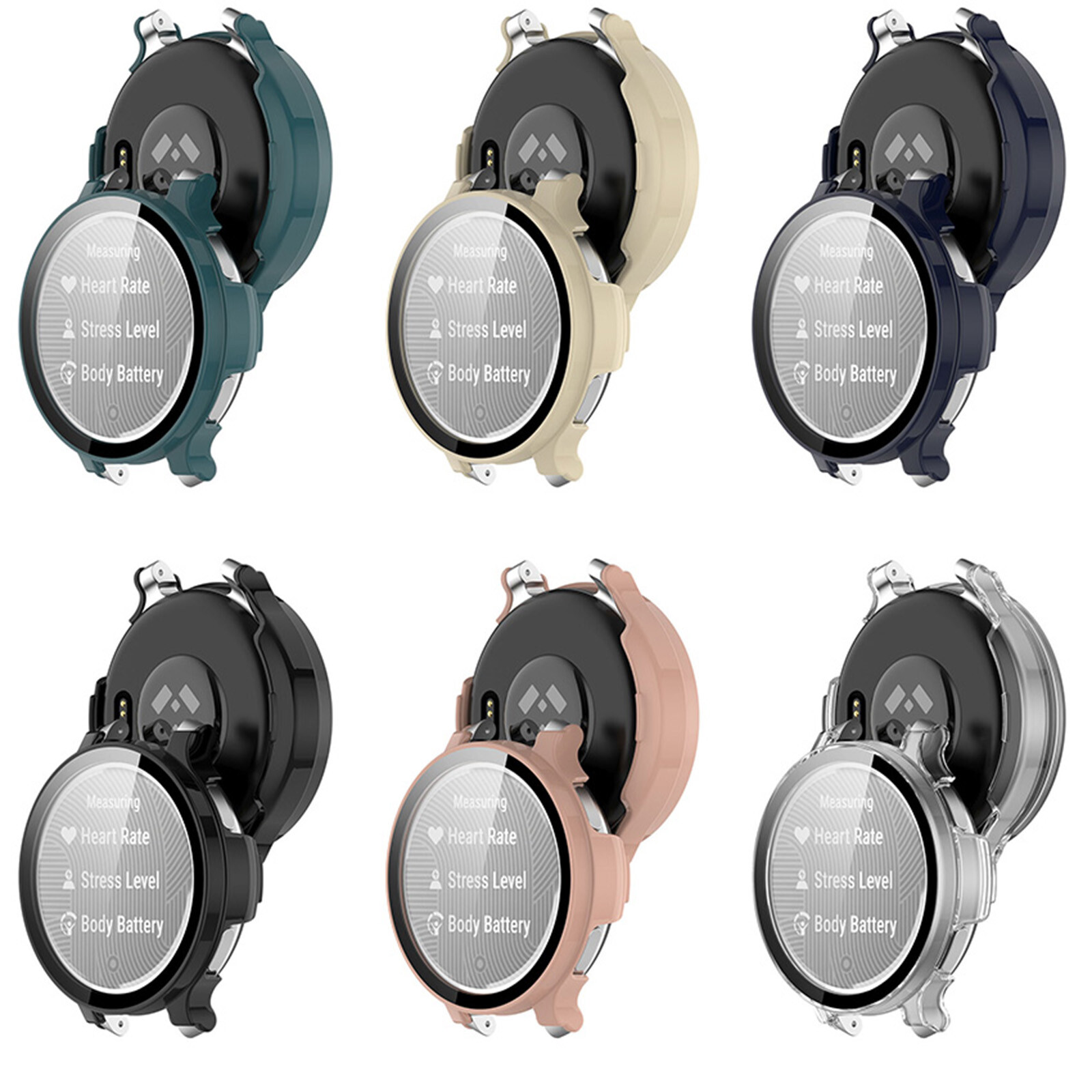 Protective Case Tempered Film All-in-One Watch Case for Garmin Lily2 Active