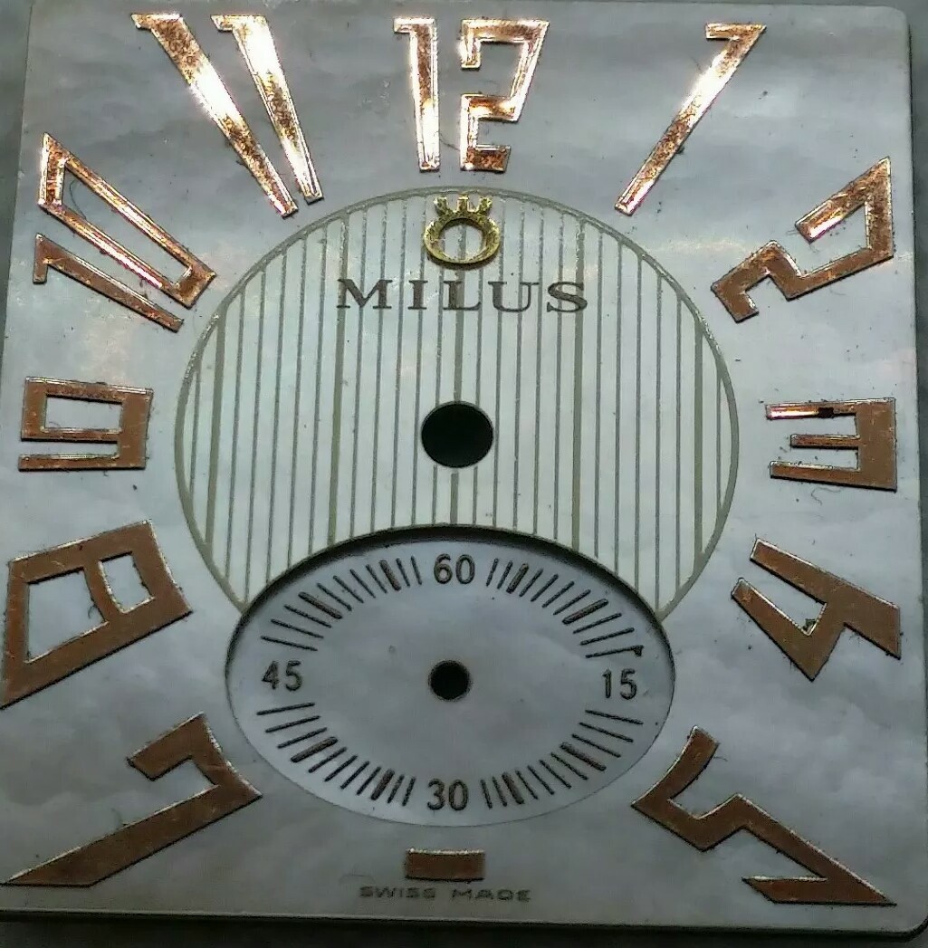 Milus dial watch 23 mm x 25 mm for parts or repair or collections