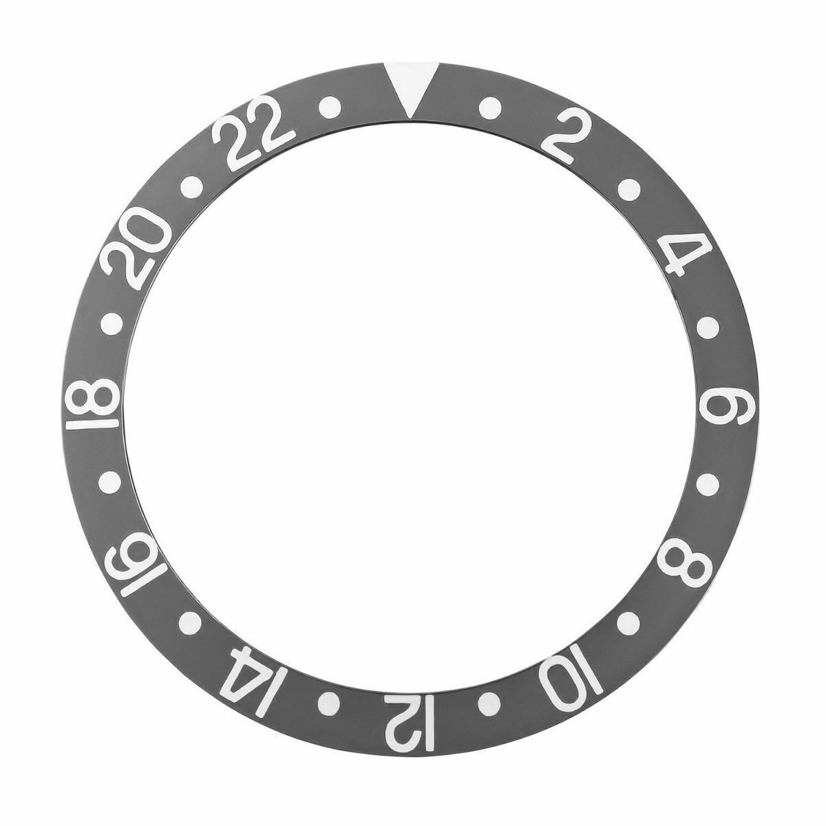 37.70×30.70mm Gray Silver Aluminum Replacement Bezel Insert Diver Watch