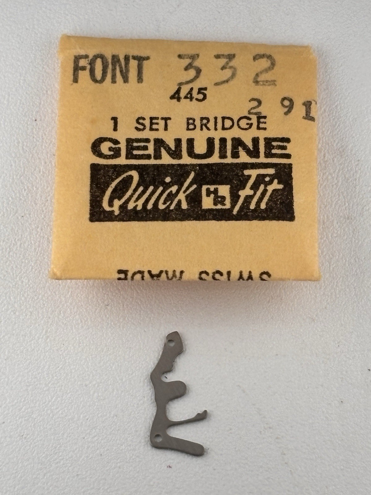 To Fit Font 332 SET BRIDGE 445/291 Bulova 6AE, 6AF, 6AS, Font 9332, Font 9444