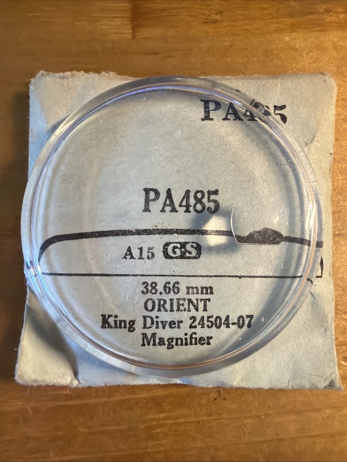 GS PA Series PA485 Round Crystal Orient 38.66mm King Diver 2404-07 Magnifier