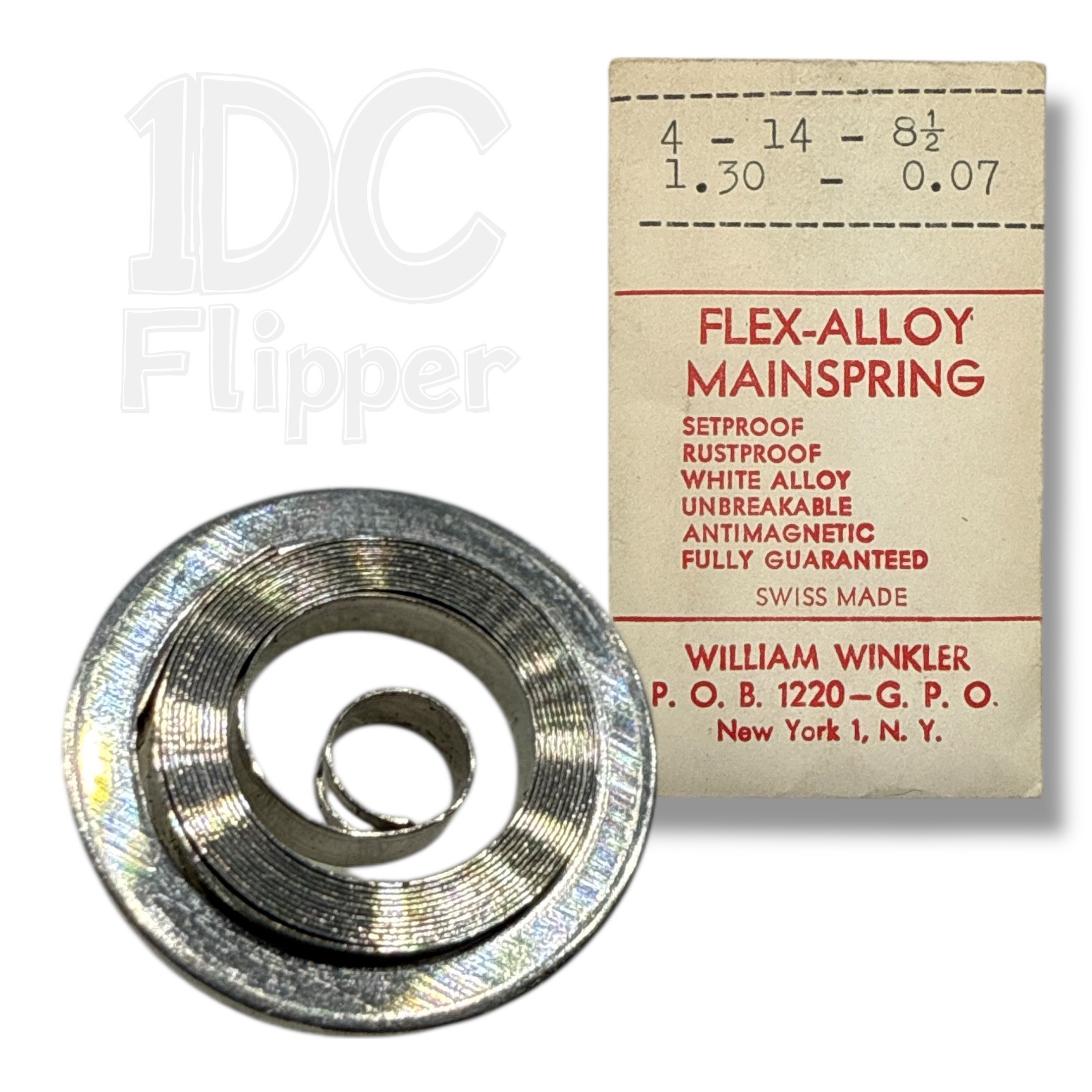 ETA 2570 Mainspring 1.30 x 0.07 x 216 MS-414C Alloy Denn. 4 x 14 x 8 1/2 Read!
