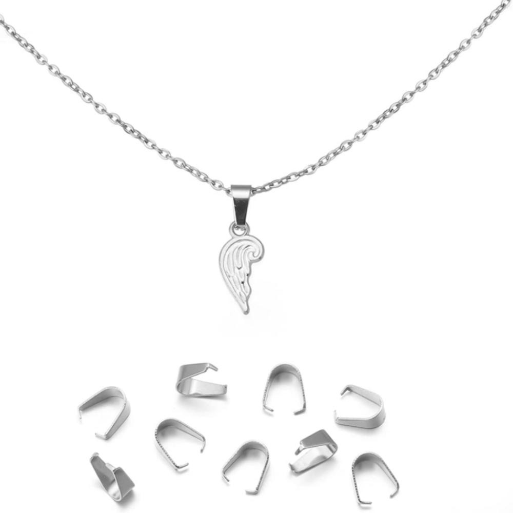 100pcs Stainless Steel Clip Pendant Clasp Melon Seed Buckle for Diy Charm Connec
