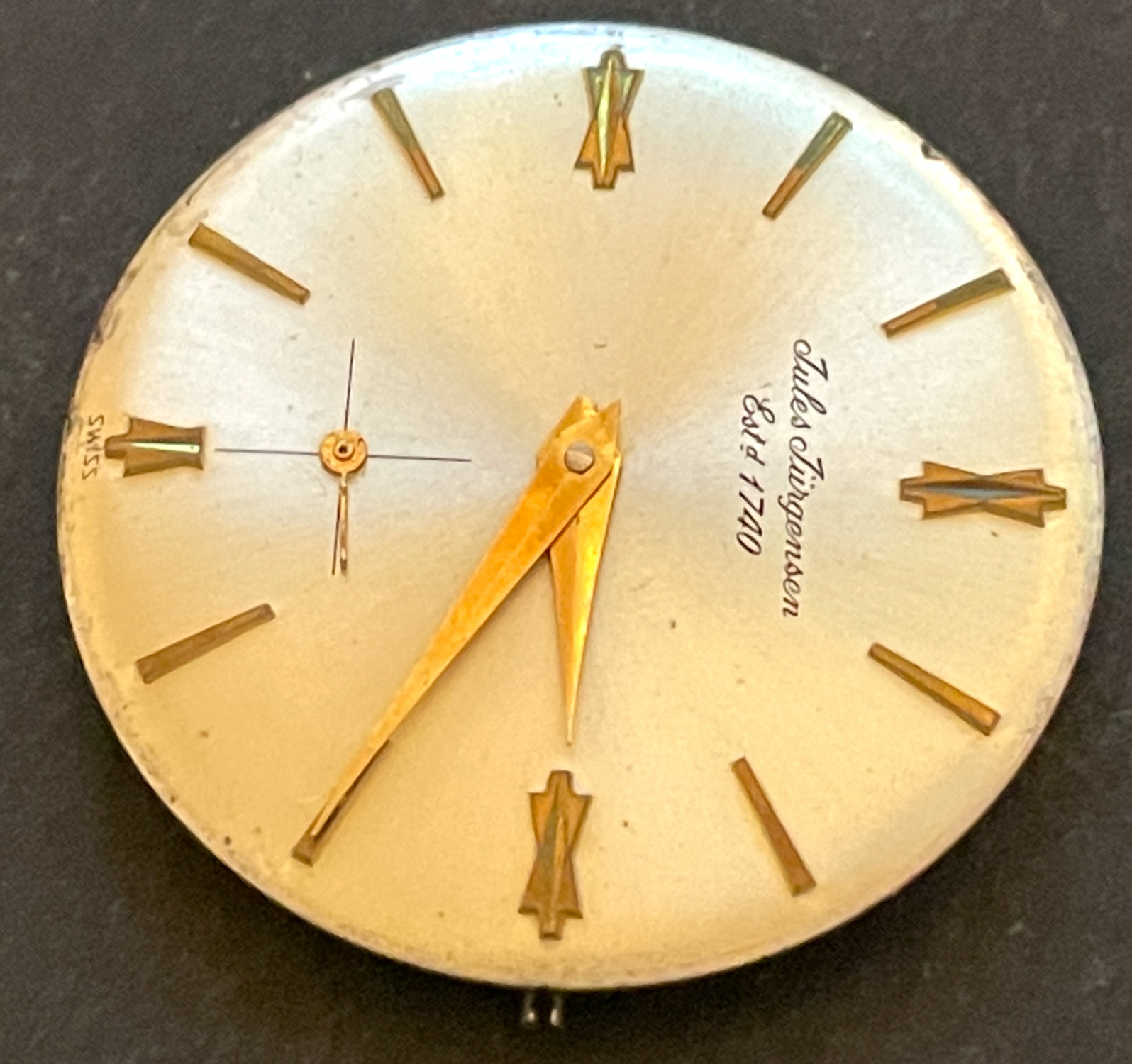 Vintage Jules Jurgensen Men’s Watch Movement Running Ticks 17j Swiss