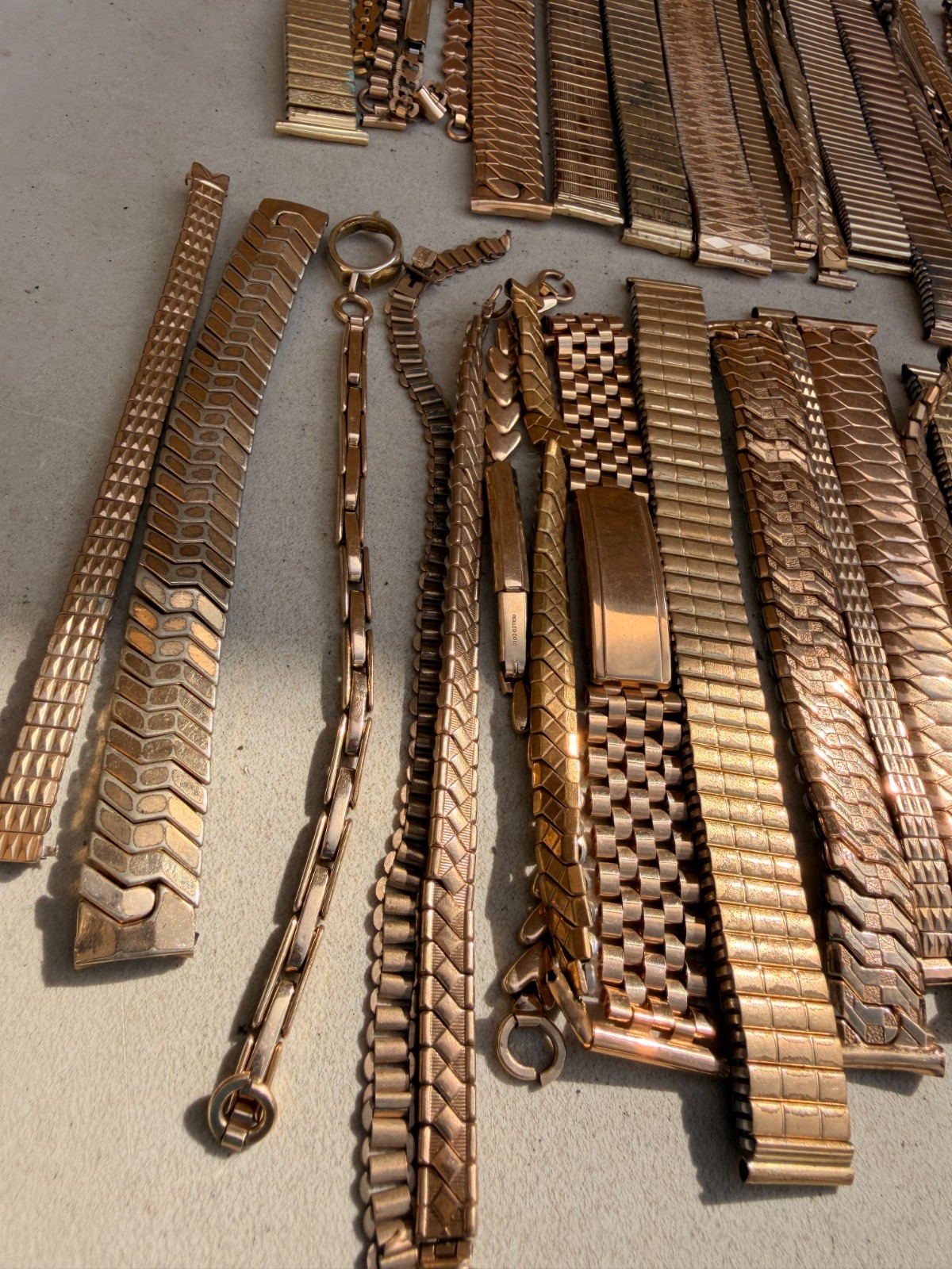 Vintage 9 ct rolled gold filled watch straps job lot scrap gold recovery 3