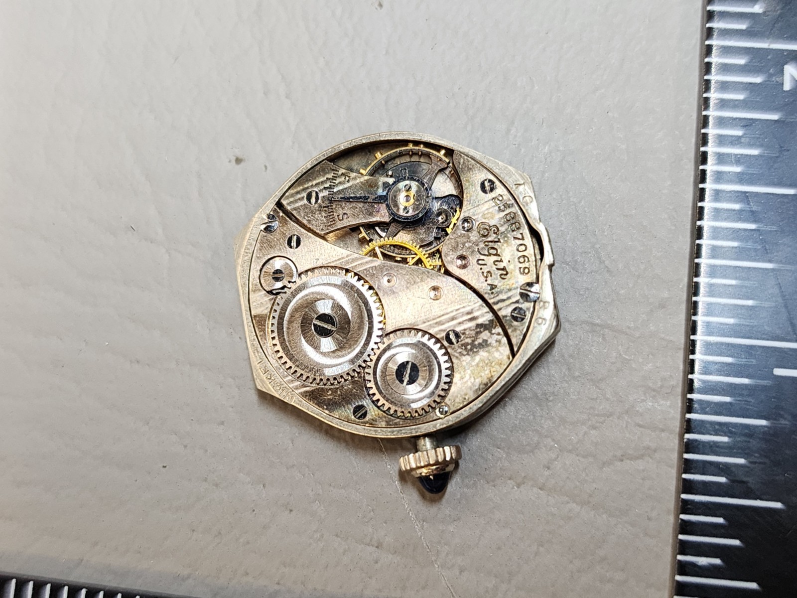 (For Parts Not Working) – ELGIN Nickel Wrist WATCH Face Movement Only