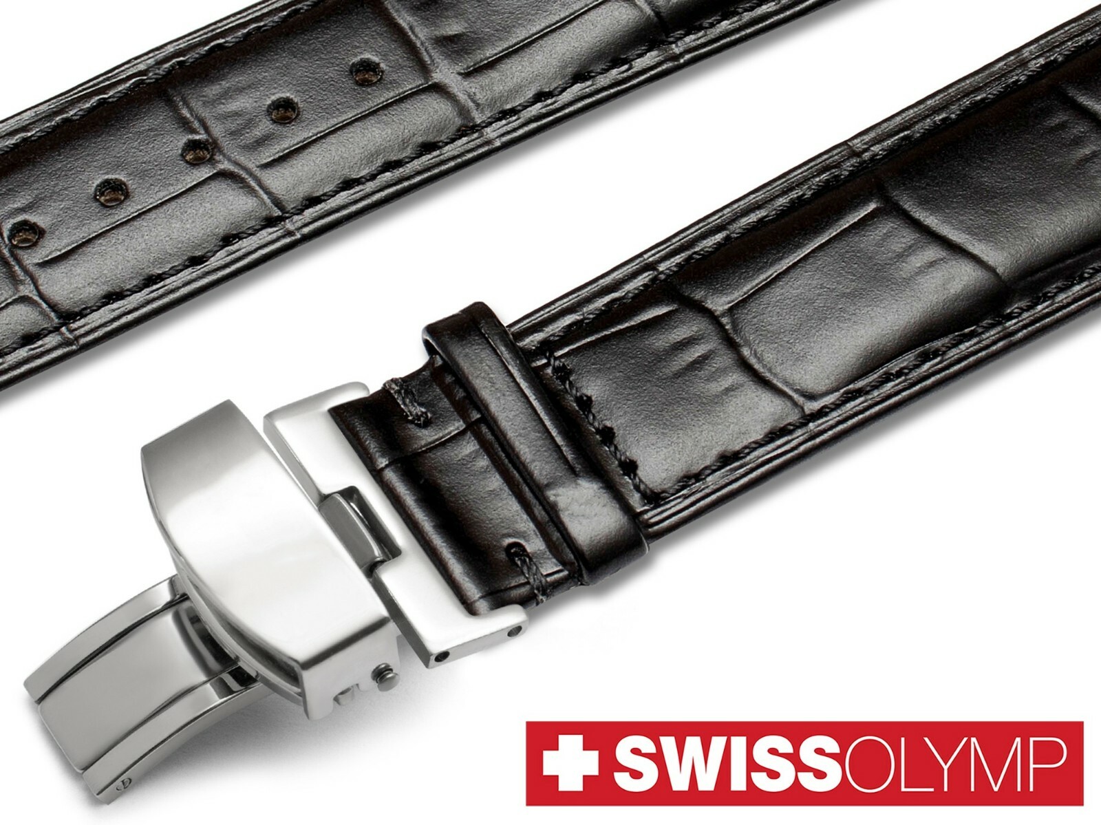 For ORIS Watch Deployment Butterfly Clasp Buckle Leather Rubber Strap Band