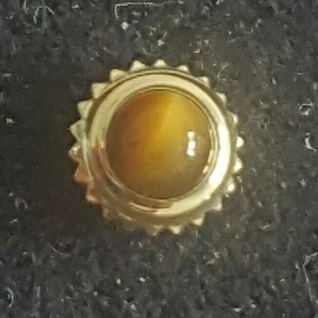 Rolex-Tudor 4.0mm Water Resistant Gold Plated Crown With Tiger Eye Cabouchon