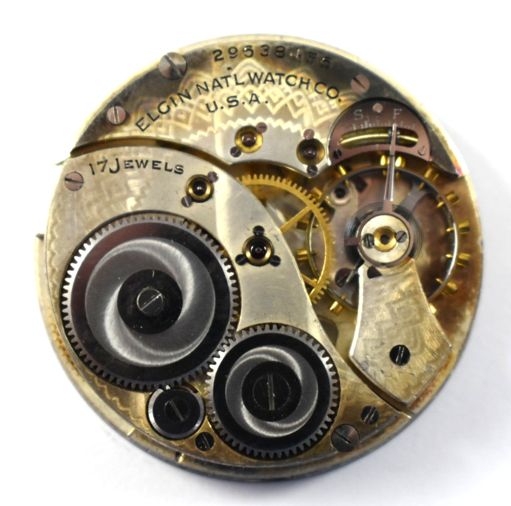 Vintage Elgin Grade 345 12s 17J OF Pocket Watch Movement lot.re