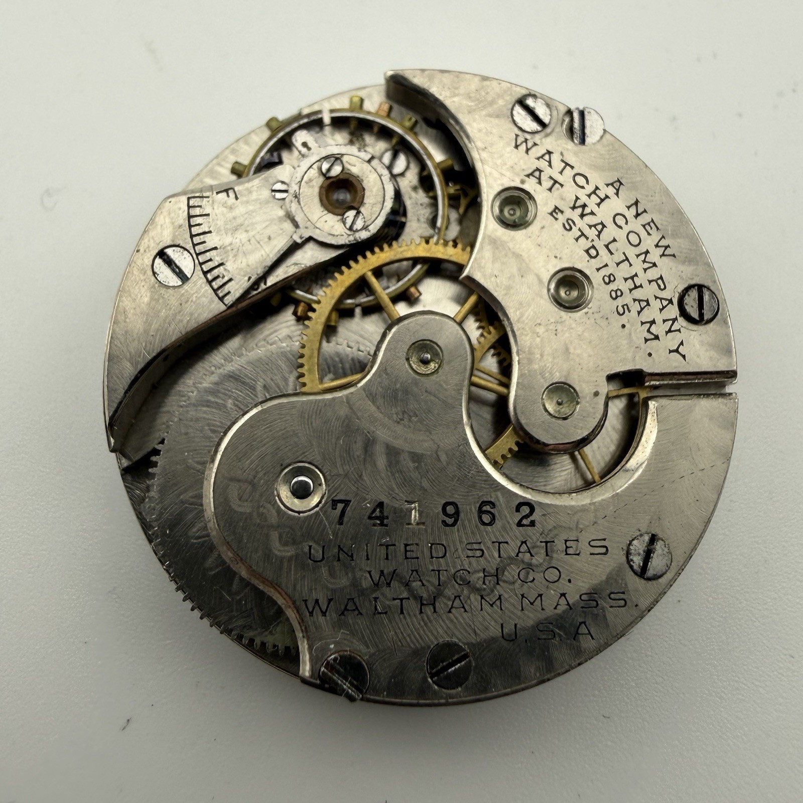 1904 United States Watch Co Model Suffolk Grade 176 7J 0s Pocket Watch Movement