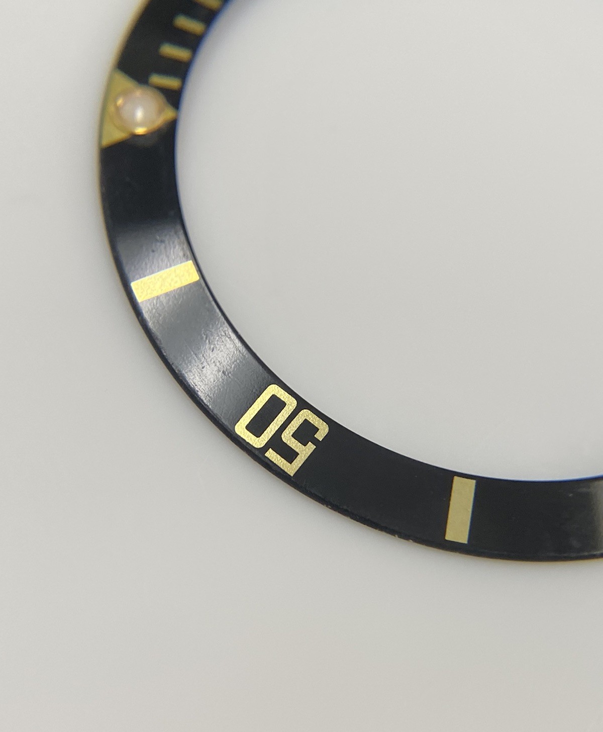 Genuine Rolex Submariner Black/Yellow Bezel Insert 16803 16613 16808 16818 #221