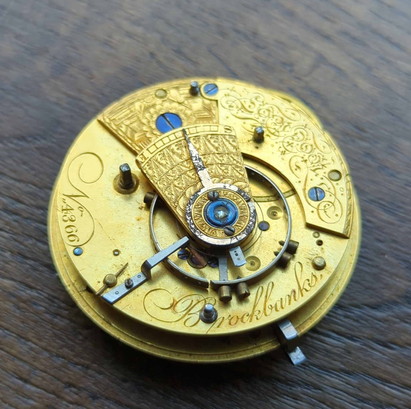Brockbanks London Fusee Pocket Watch Movement for Repair (AT50)