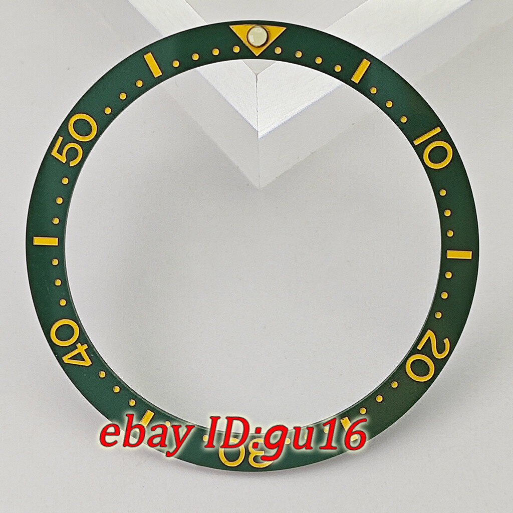 38mm black white blue green gold ceramics bezel insert fit 40mm automatic watch