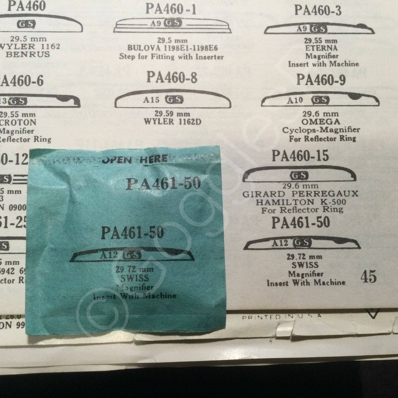 GS Round Replacement Crystals (PA Series) for Swiss Watches – NOS
