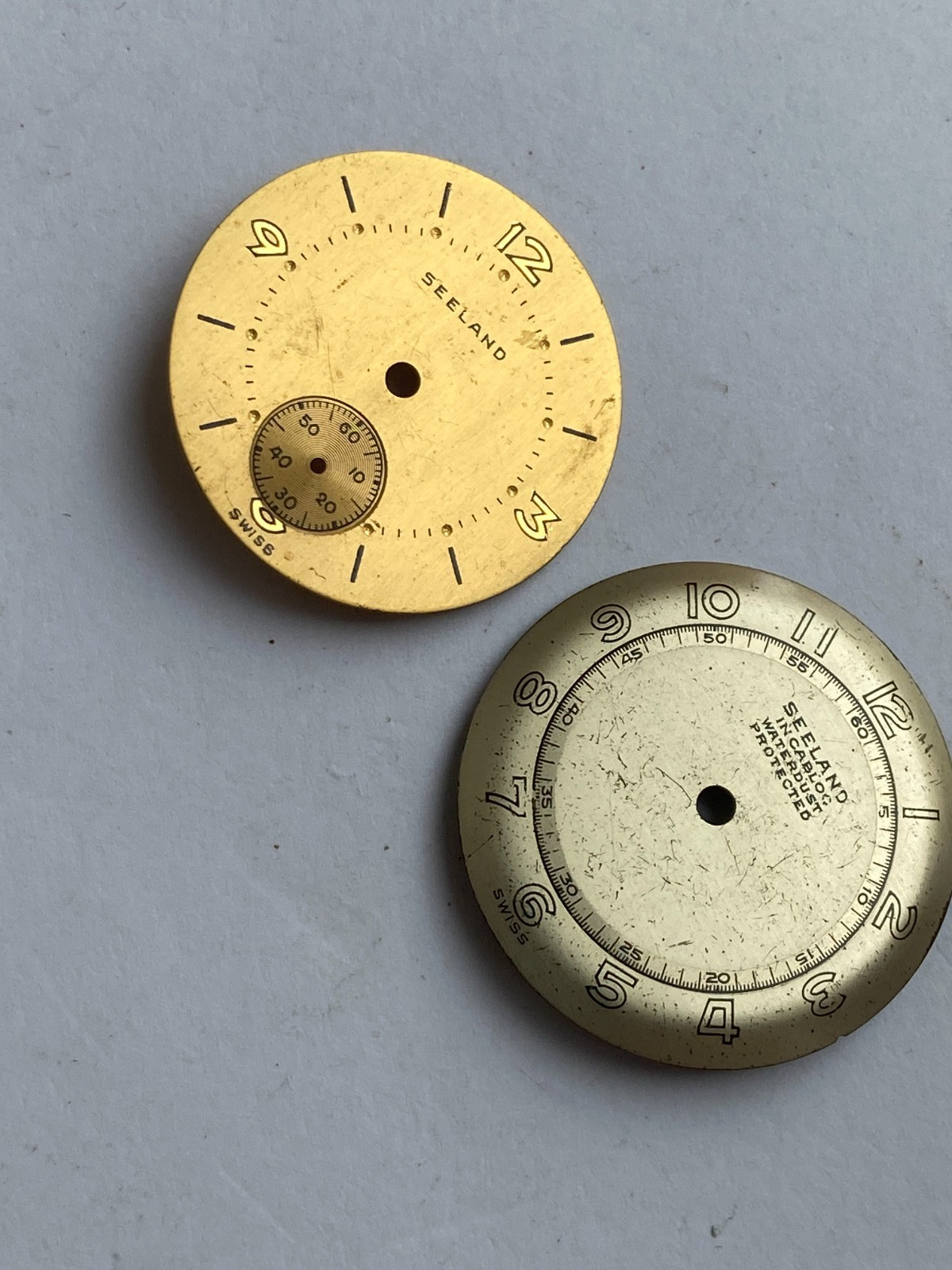 WRIST WATCH DIAL PARTS LOT OF 2 SEELAND