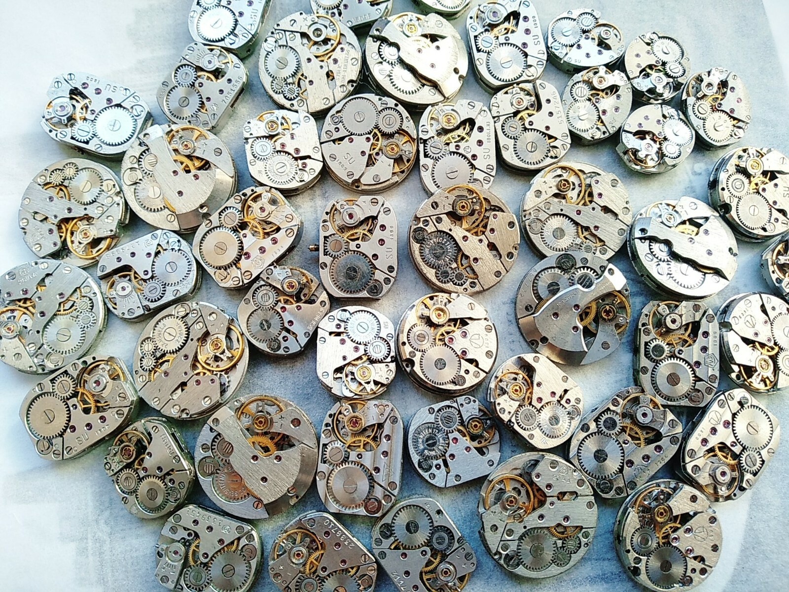 Vintage Watch Mechanisms Steampunk Art set 40 pc.