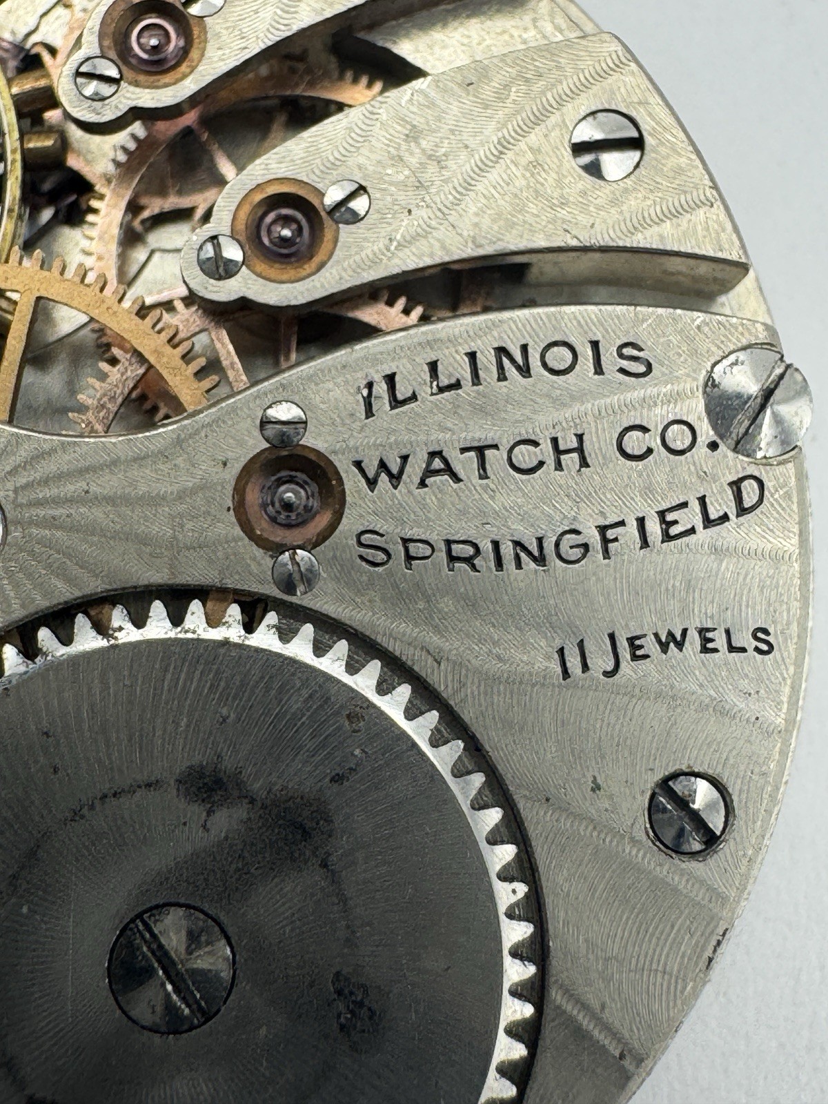 Vintage Illinois 12s 11J Grade 219 Pocket Watch Movement For Parts Or Repair