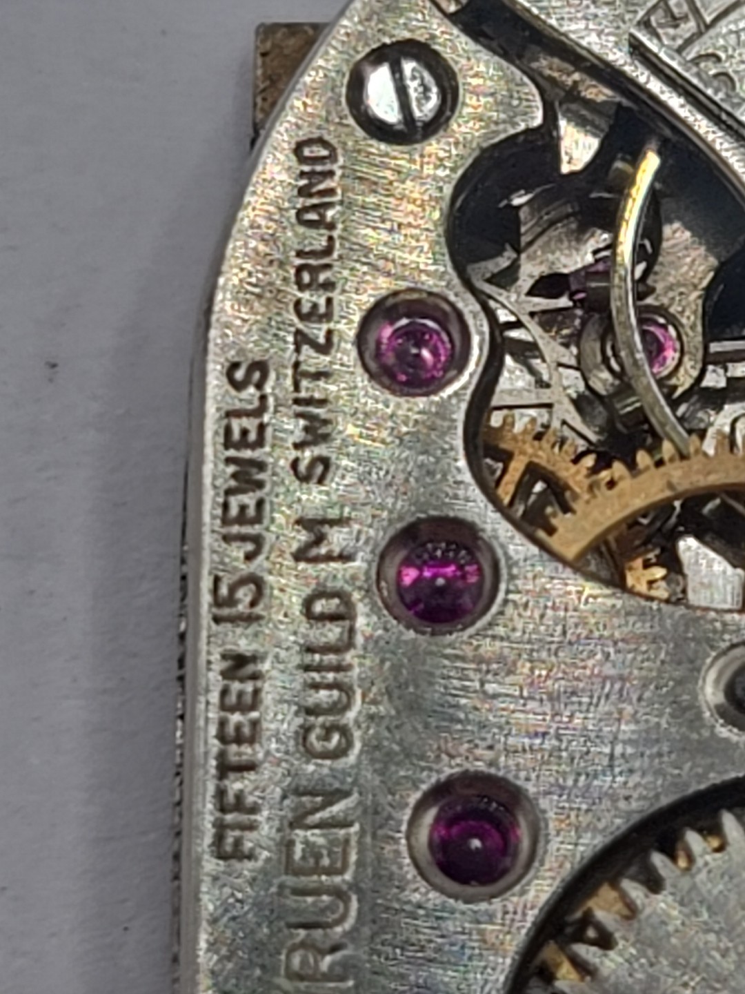Vintage Watch Movement Gruen Guild M GR 165 FOR REPAIRS