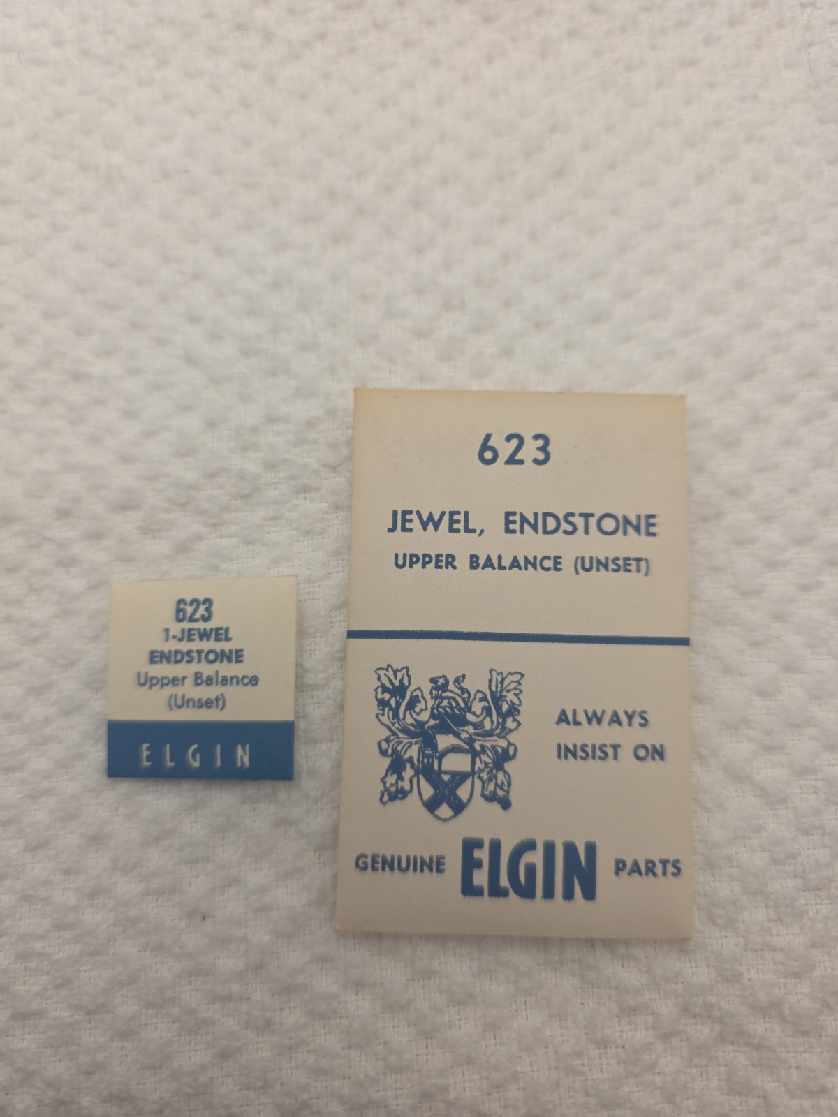 Genuine Elgin 1 Jewel Endstone Upper Balance Unset #623 Watch Part NOS