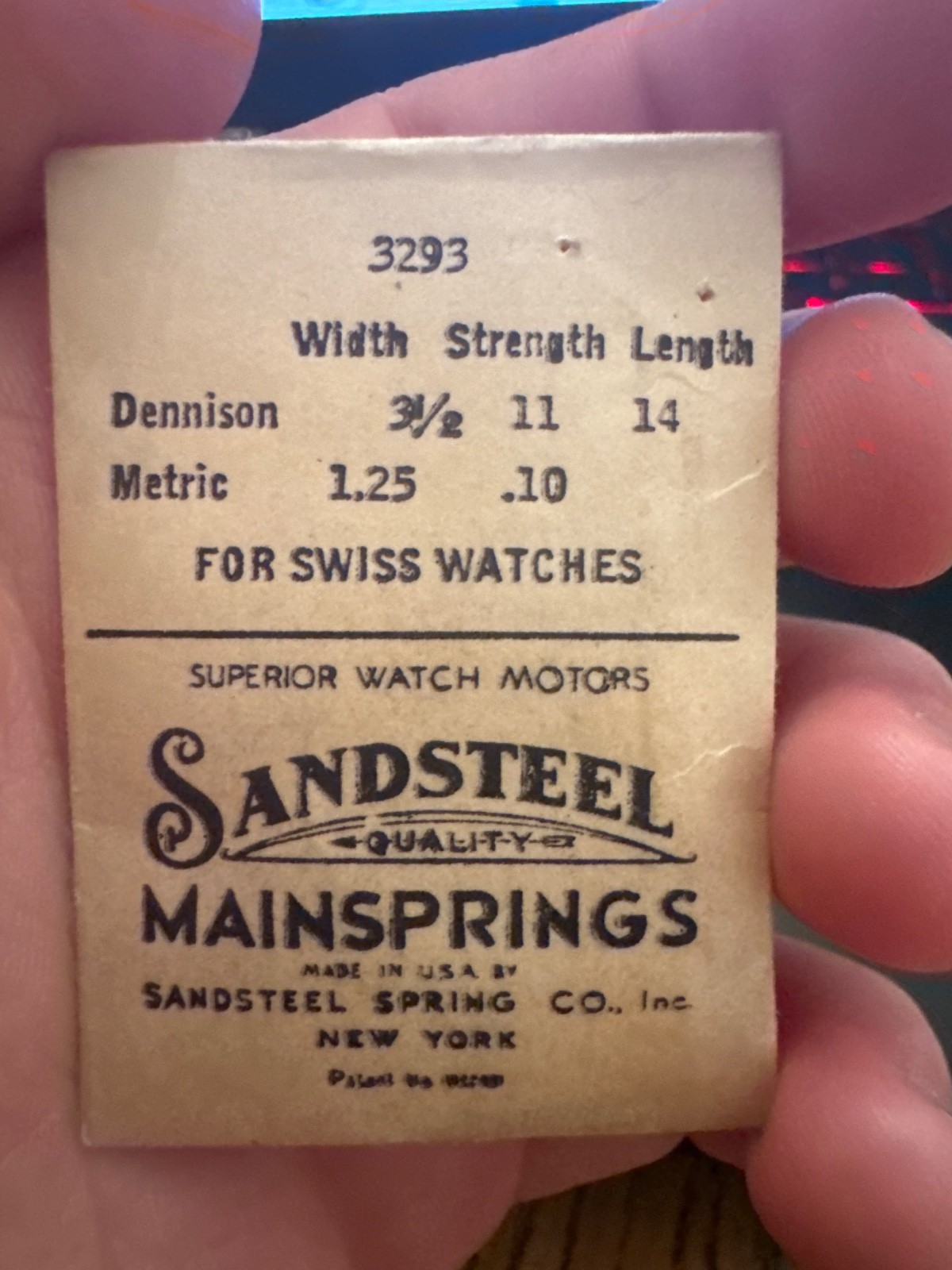 watch mainspring 3 1/2 x 11 – 14 #121