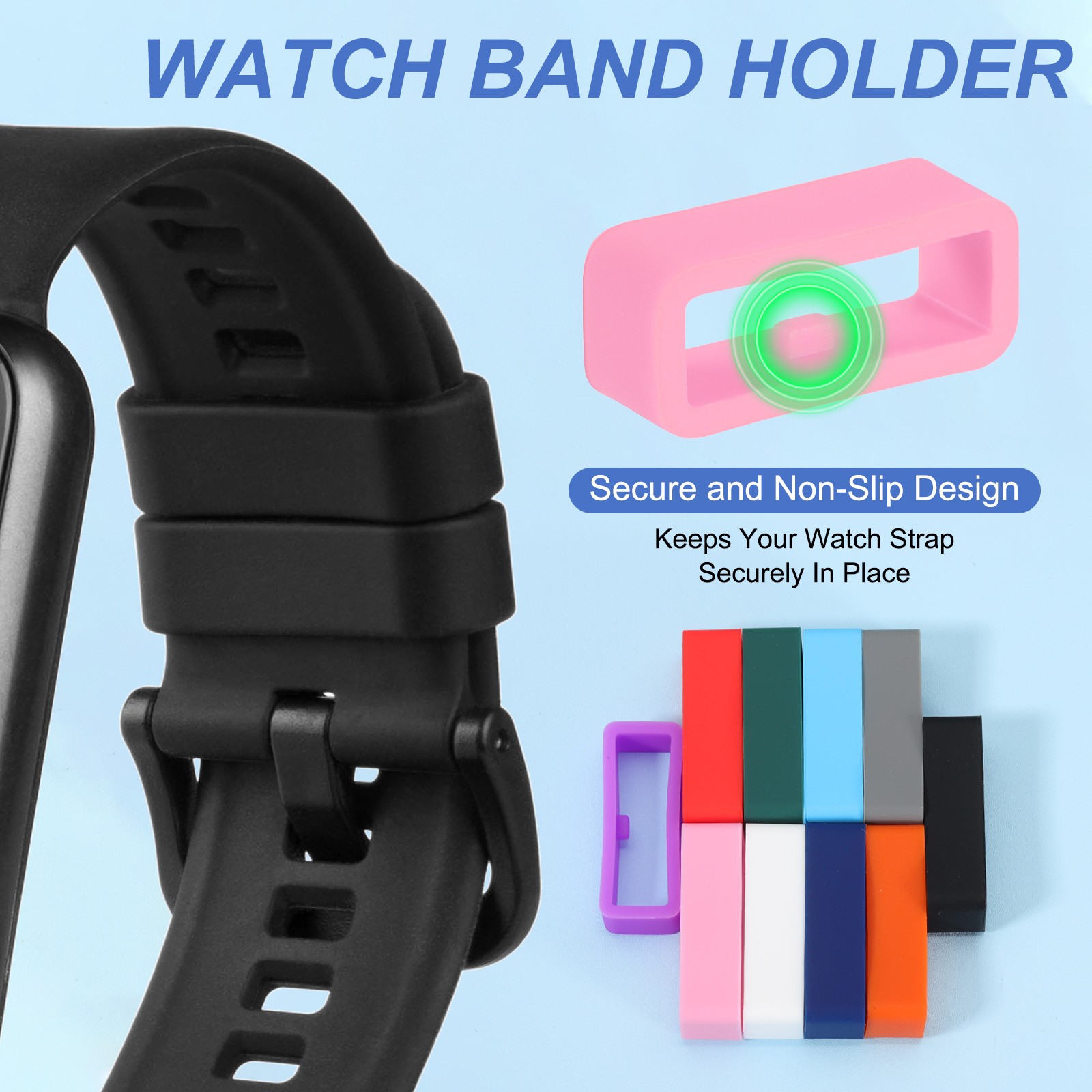 8 Pcs Watch Band Holder Loop, 16mm Universal Watch Replacement Band, Pink