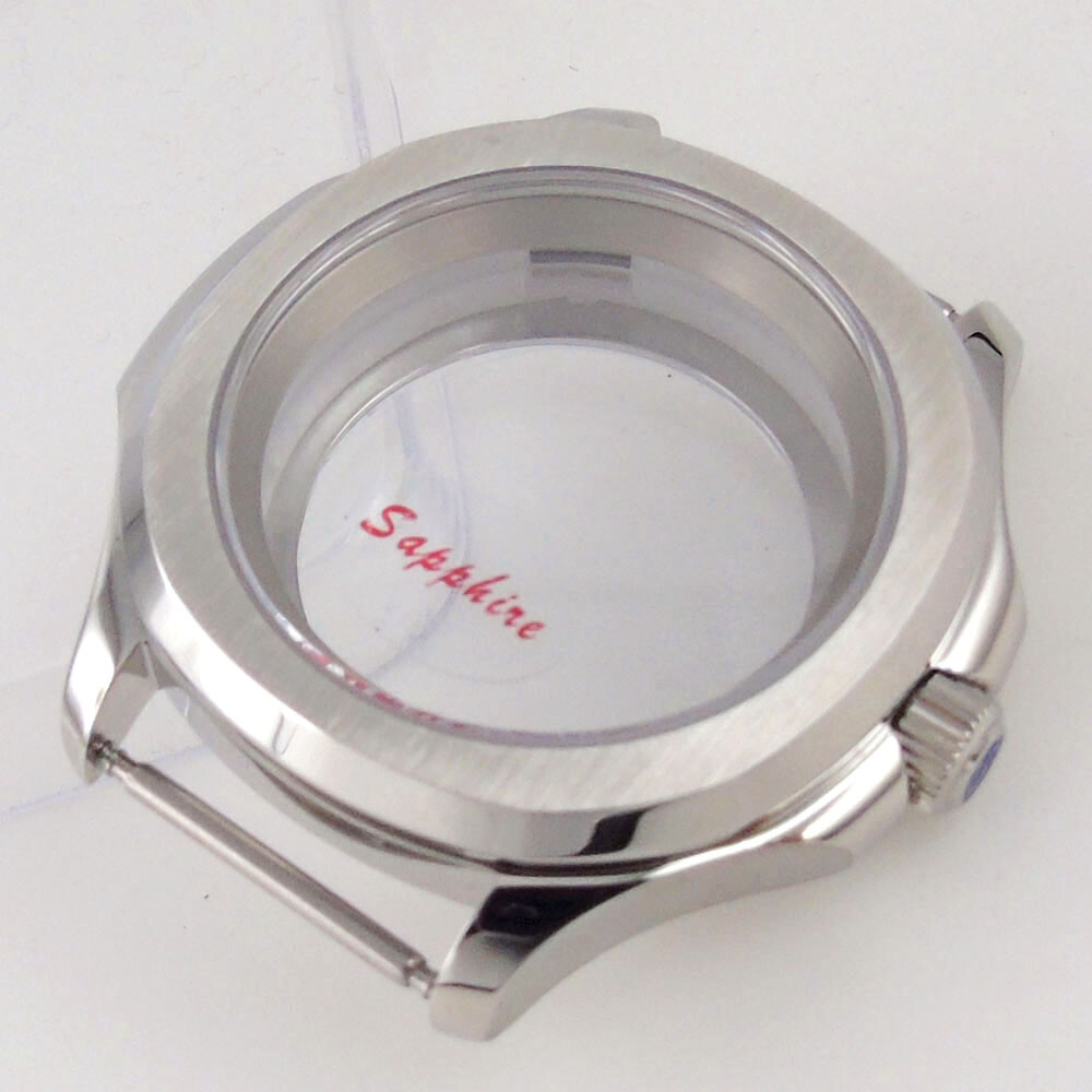 40mm Stainless Steel Brushed Watch Case Fit Japan NH34 NH35 NH36 Sapphire Glass