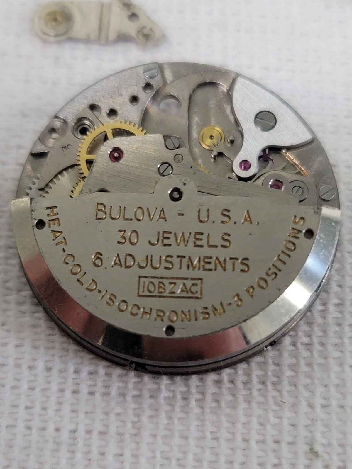 Bulova Automatic Watch Movement 10BZAC 30J 23j Dial Crown Hands Part Bulk