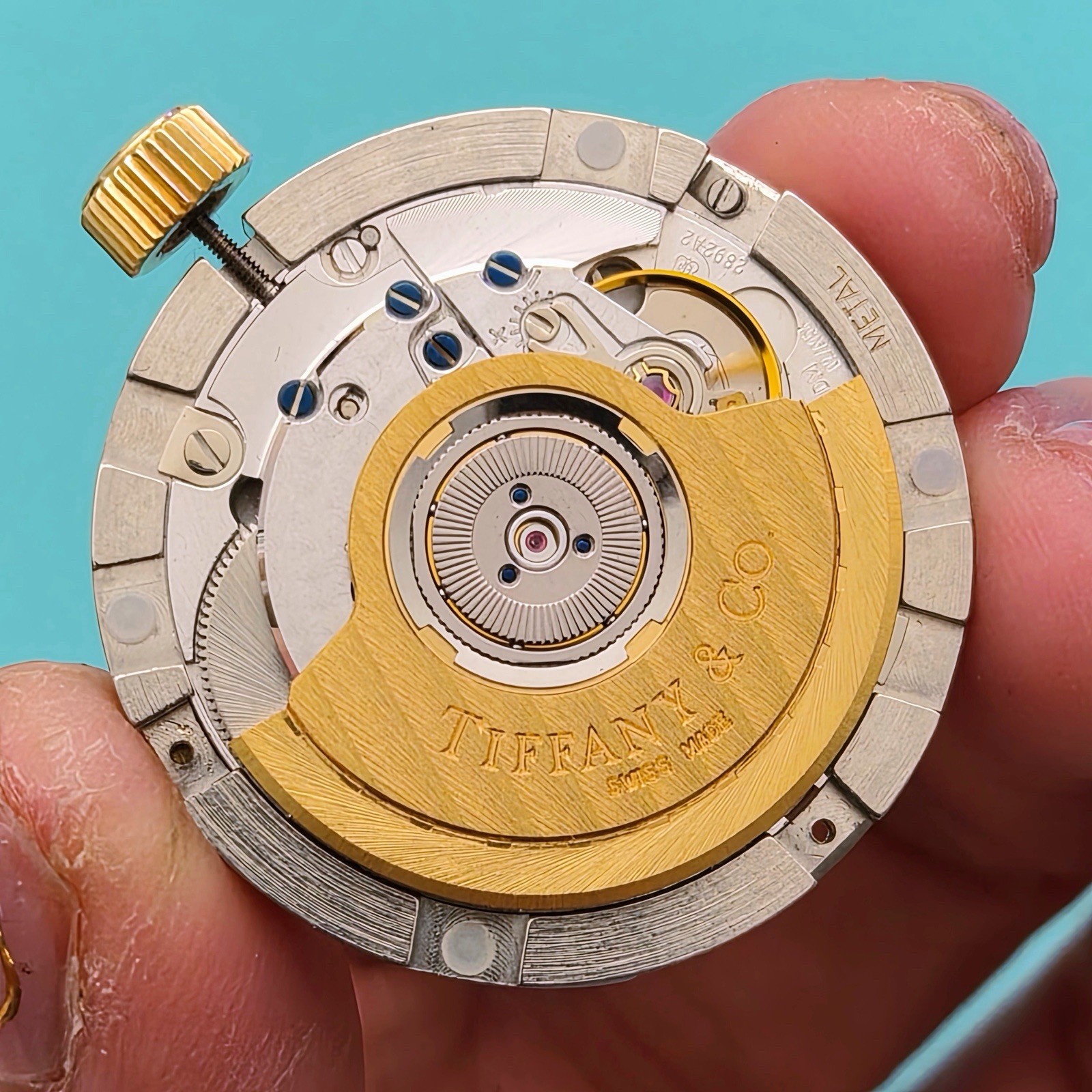 RARE Tiffany & Co. Mark Coupe Automatic Day Date Moonphase 18k SS Dial Movement