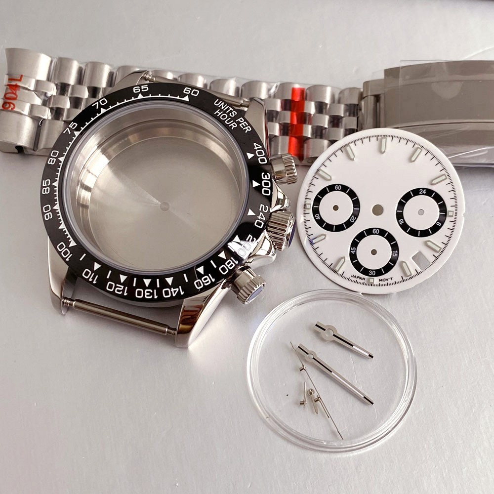 39mm Multifunctional VK63 Quartz Watch Case Mod Parts Set For Daytona Wristwatch