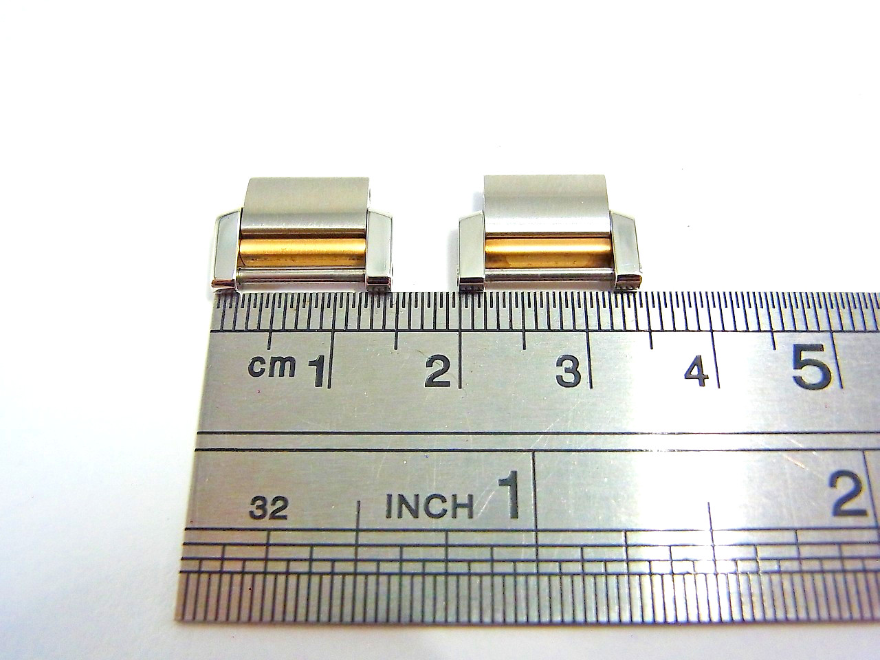 Cartier Tank Francaise 14.5mm 18K SS Genuine Link SM Watch Band 2pcs set Mint (a