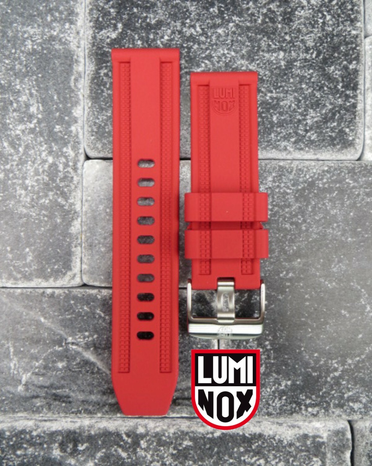 New 23mm LUMINOX Rubber Strap EVO Diver Watch Band XV 3050 3950 Navy Seal Red