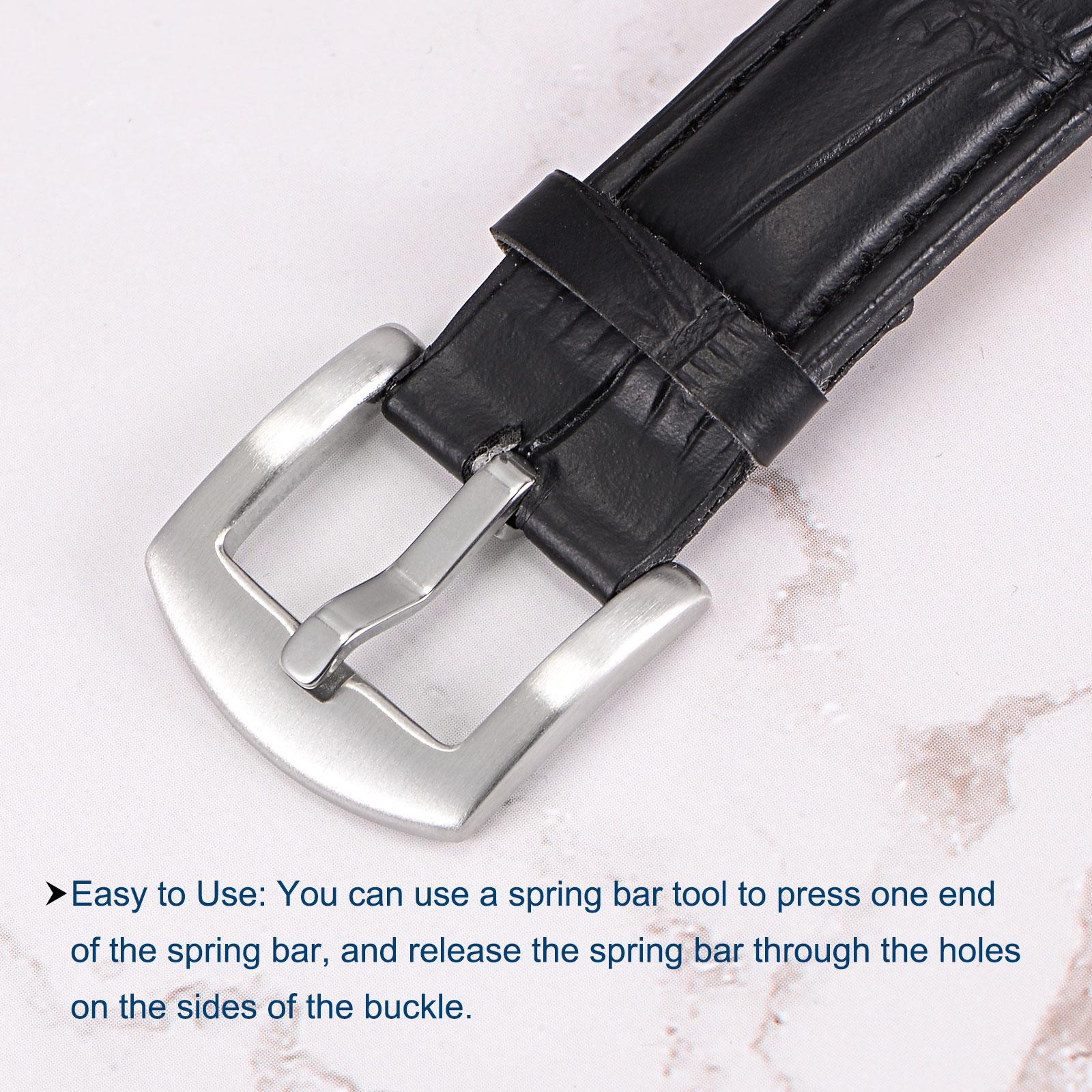2Pcs Watch Brushed SUS201 Arc Side Type Buckle for 28mm Width Watch Bands