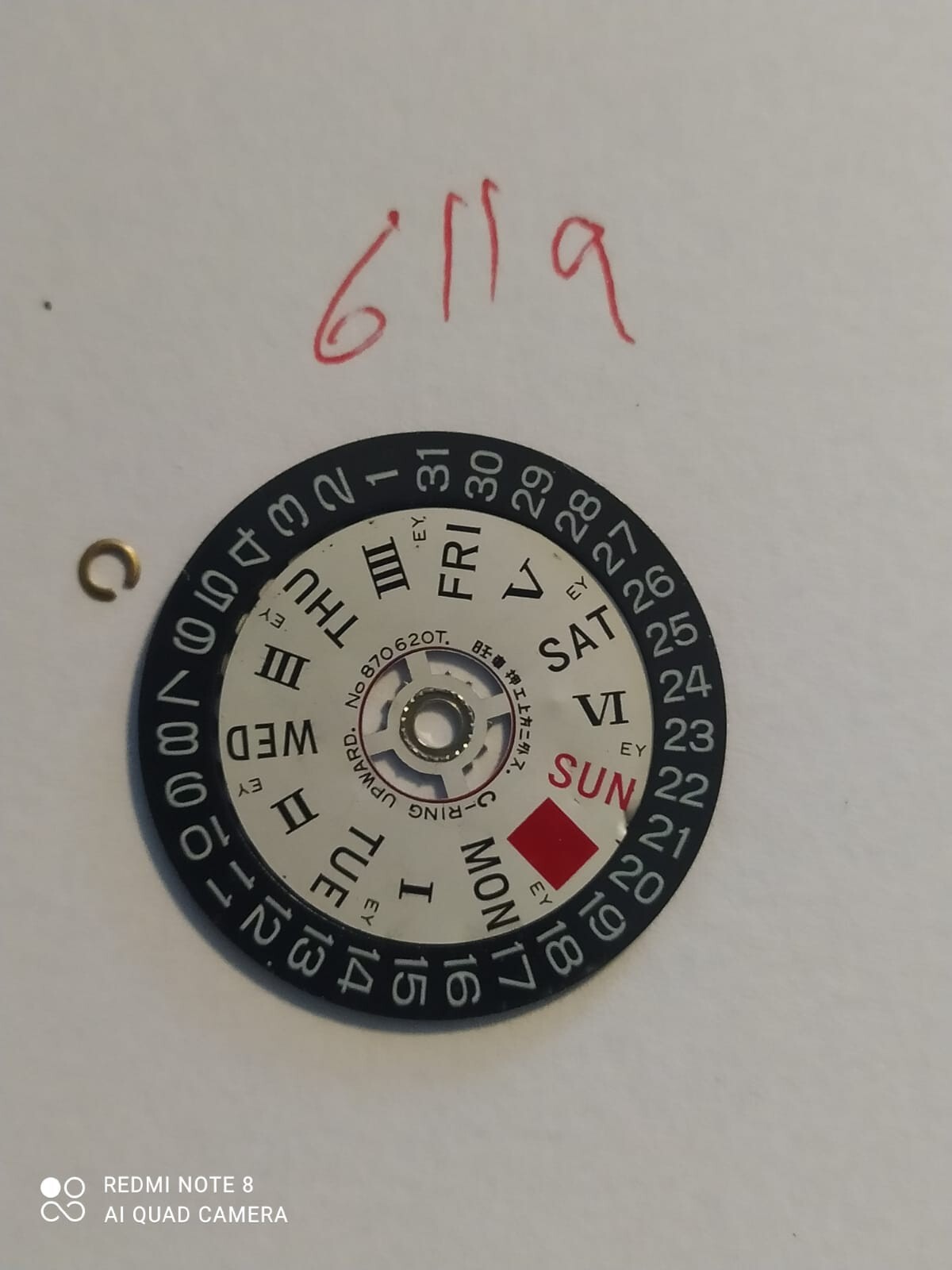 Seiko 6119C DATE DAY DISK , 870620T , English and Roman Used