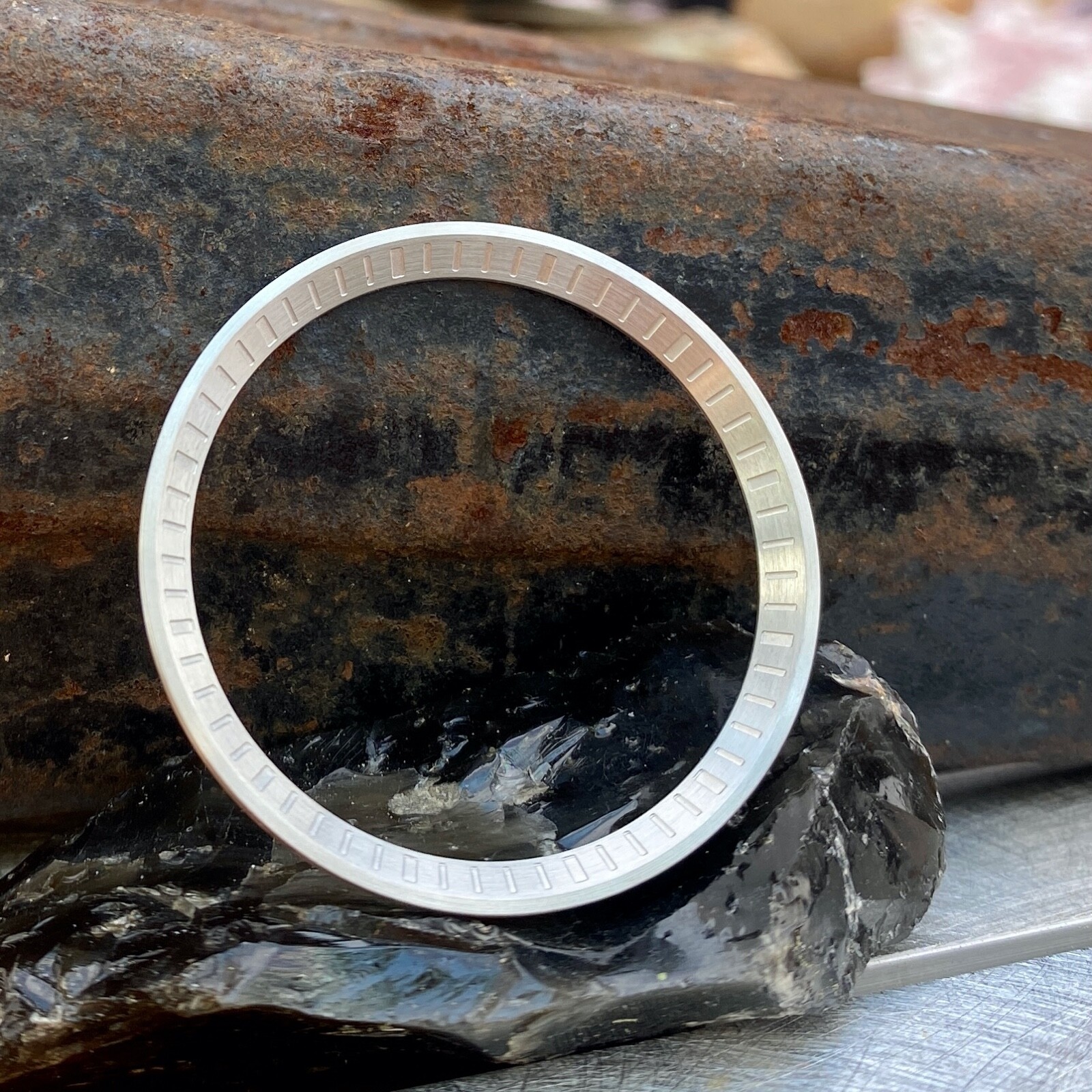 Brushed with Markers Stainless Steel Chapter Ring for Seiko SRP SRP777 Turtles