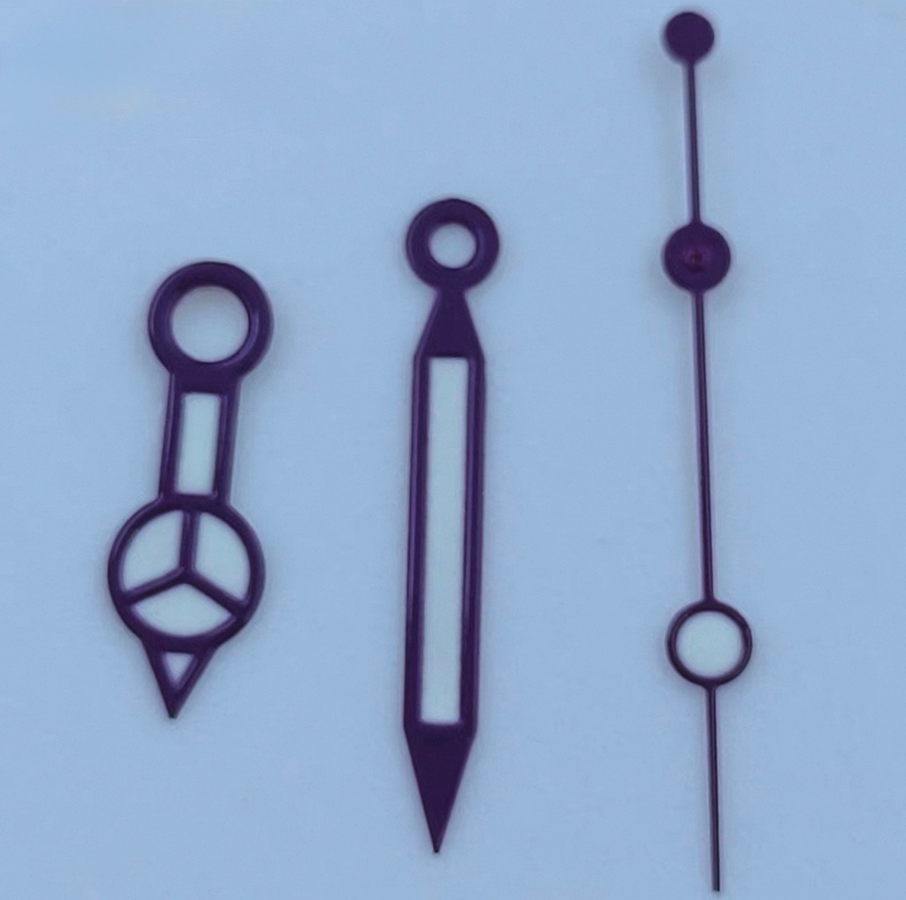 1 Set Watch Hands For NH35 NH36 ETA2824/2836 Luminous 8×12.5×12.5mm purple