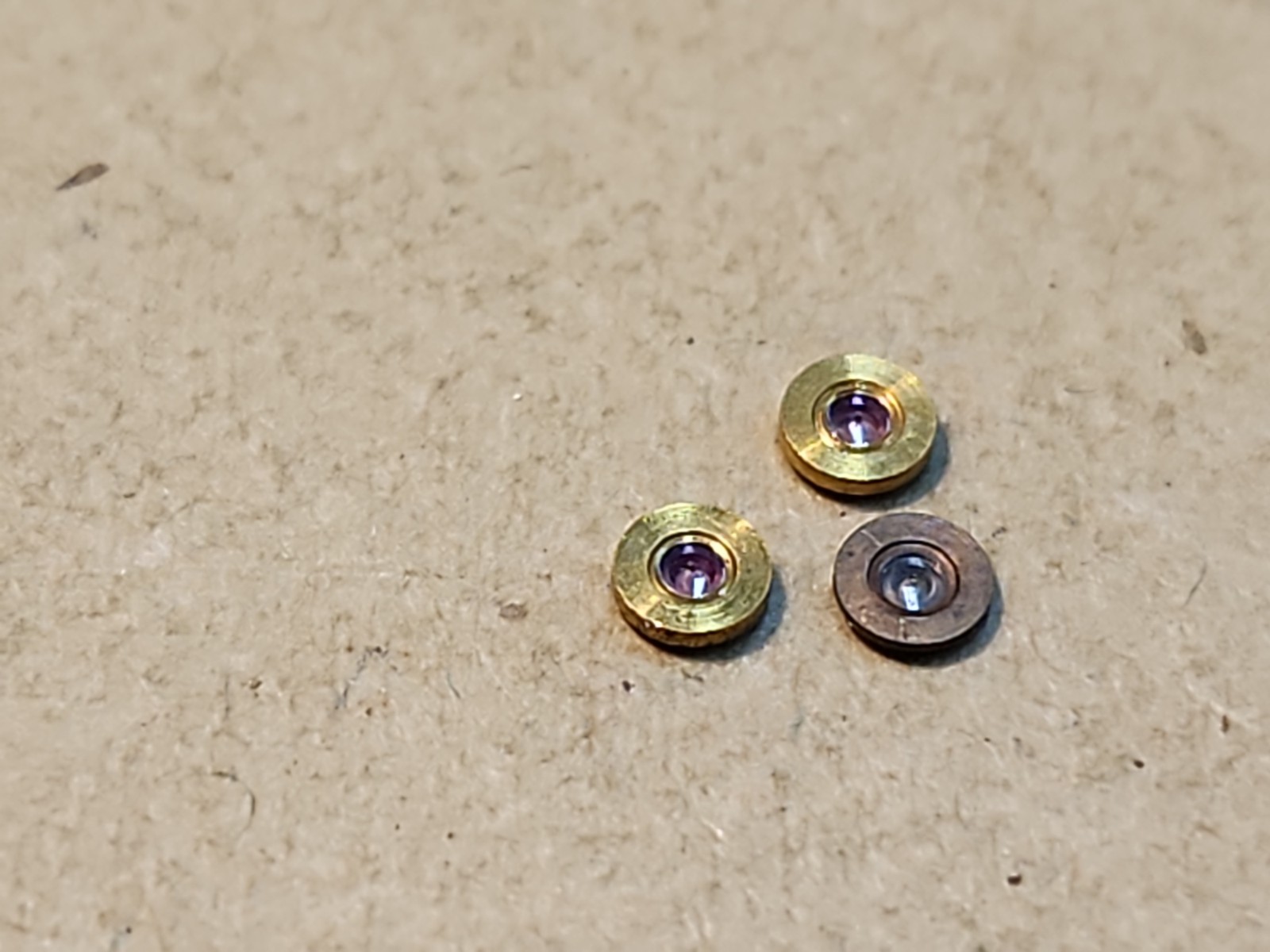 Lot Of 3 NOS American Pocket Watch Balance Hole Jewels Diam 2.42mm