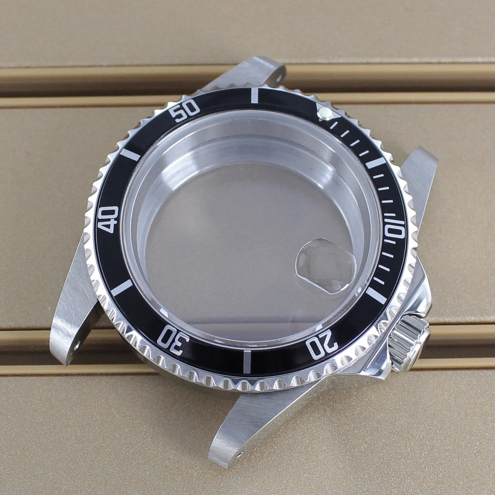 38mm Retro Submariner Watch Case Strap Sapphire Glass For Seiko Nh35/36 Movement