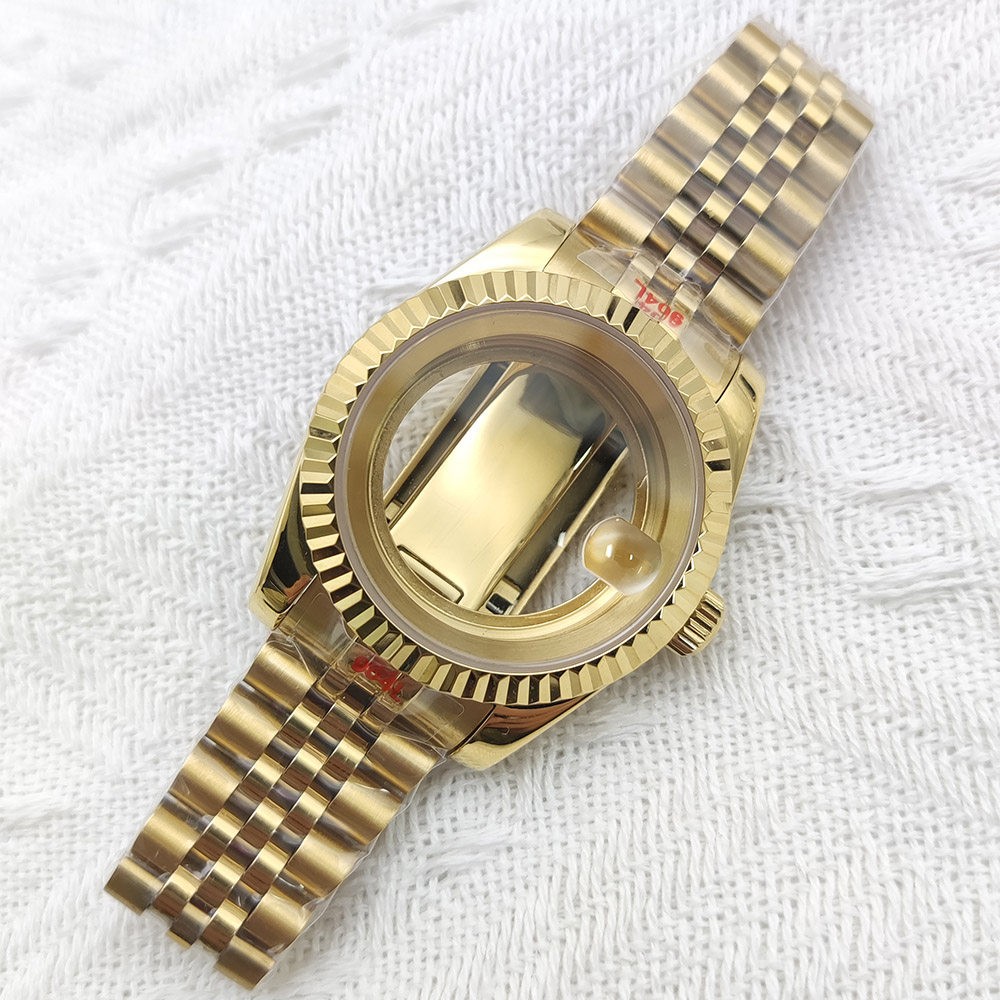 39mm Stainless Steel Watch Case+Strap Sapphire for NH35/36 Movement 28.5mm Dial